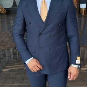 Premium Men’s Double-Breasted Modern Fit Suit – 2 Piece Set
