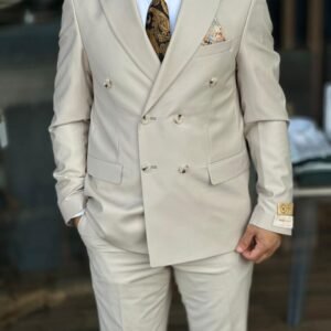 Premium Double-Breasted Slim Fit 2-Piece Suit