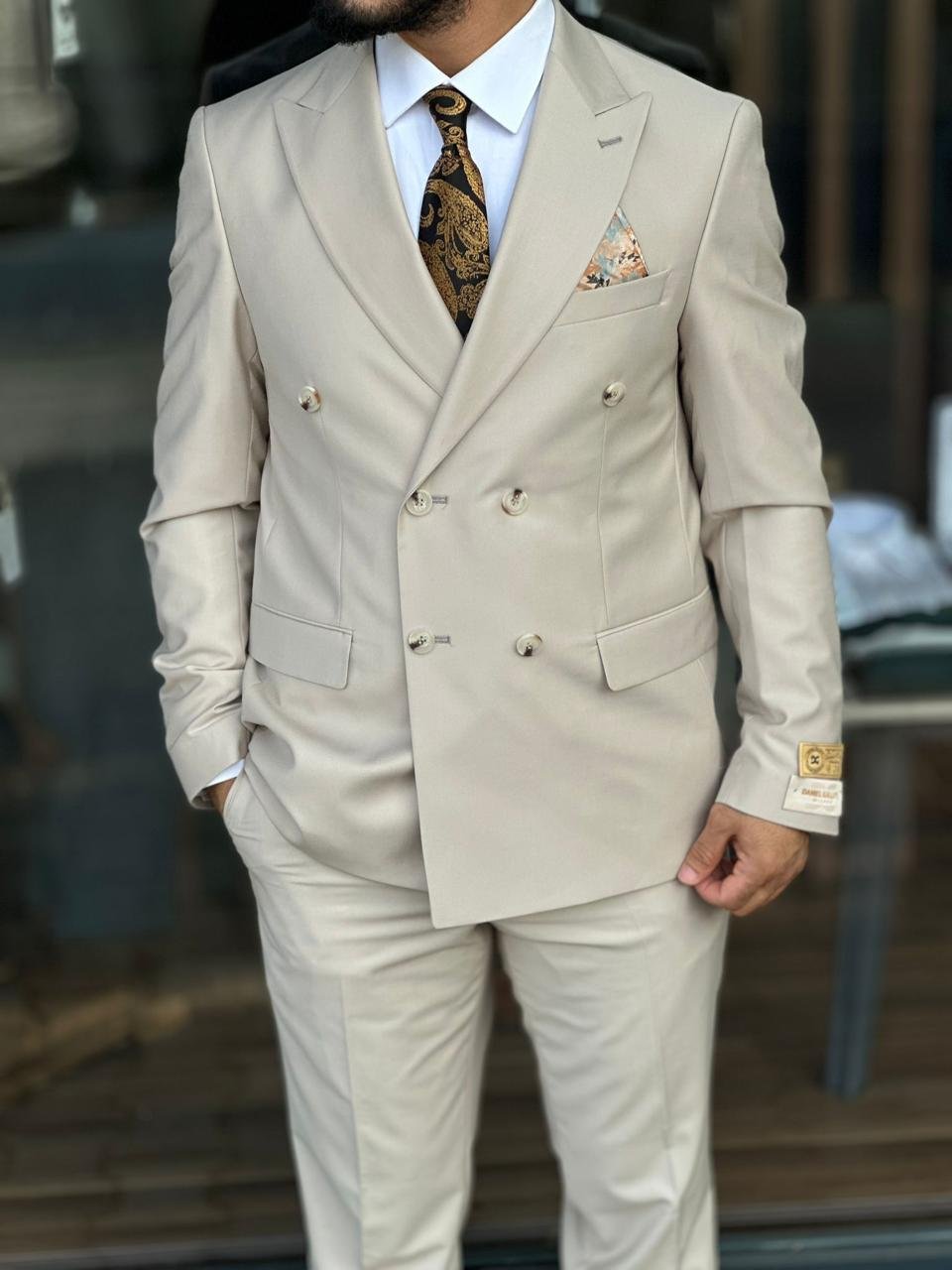 Premium Double-Breasted Slim Fit 2-Piece Suit